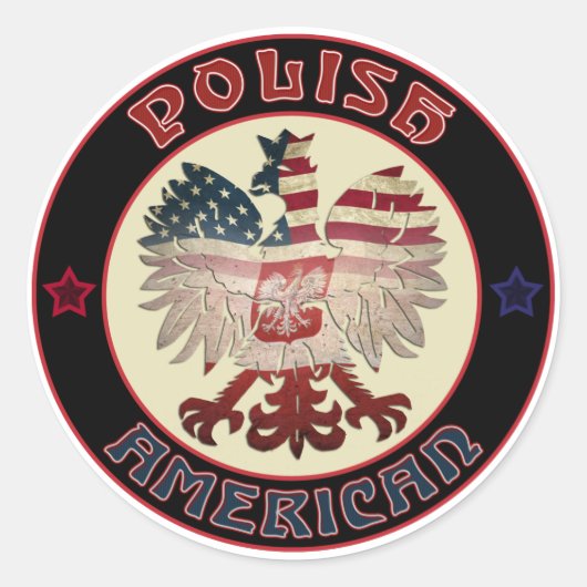 Poolse Amerikaanse adelaar Ronde Sticker (Voorkant)