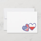 Poolse Amerikaanse hartvlaggen RSVP Kaartje (Achterkant)