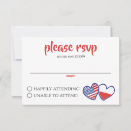Poolse Amerikaanse hartvlaggen RSVP Kaartje