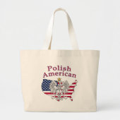 Poolse Amerikaanse kaart Grote Tote Bag (Voorkant)