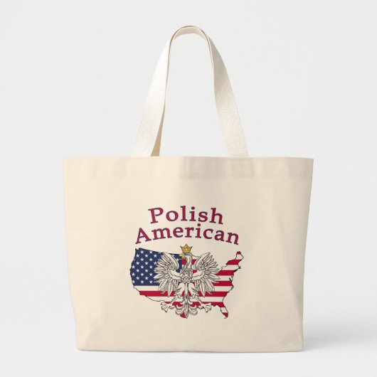 Poolse Amerikaanse kaart Grote Tote Bag (Voorkant)