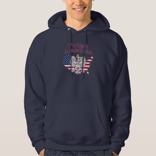 Poolse Amerikaanse kaart Hoodie (Voorkant)