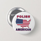 Poolse Amerikaanse kaart Ronde Button 5,7 Cm (Voorkant /achterkant)