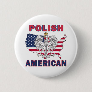 Poolse Amerikaanse kaart Ronde Button 5,7 Cm