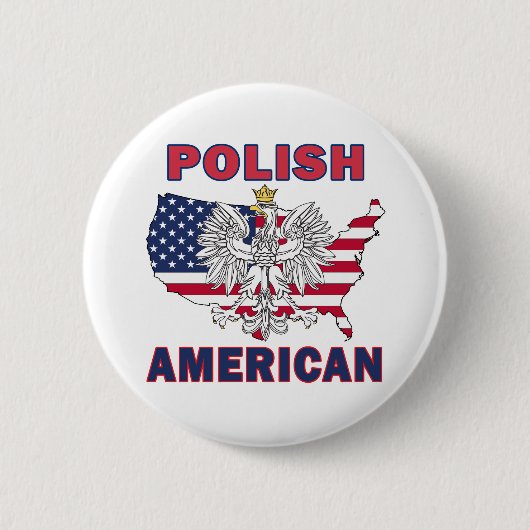 Poolse Amerikaanse kaart Ronde Button 5,7 Cm (Voorkant)