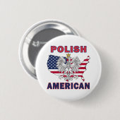 Poolse Amerikaanse kaart Ronde Button 5,7 Cm (Voorkant /achterkant)