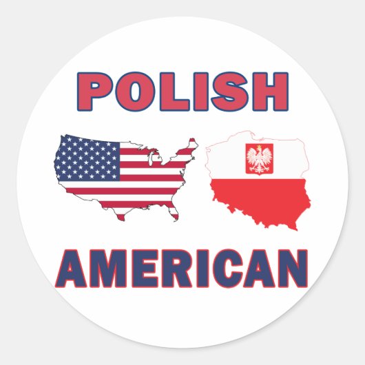 Poolse Amerikaanse kaart Ronde Sticker (Voorkant)