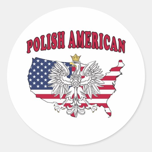 Poolse Amerikaanse kaart Ronde Sticker (Voorkant)
