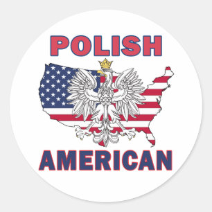 Poolse Amerikaanse kaart Ronde Sticker