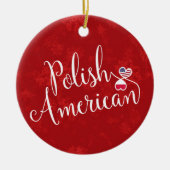 Poolse Amerikaanse verstrengelde harten vakantie d Keramisch Ornament (Voorkant)