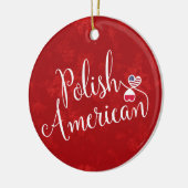 Poolse Amerikaanse verstrengelde harten vakantie d Keramisch Ornament (Links)