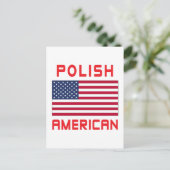 Poolse Amerikaanse vlag Briefkaart (Staand voorkant)