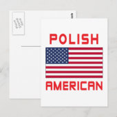 Poolse Amerikaanse vlag Briefkaart (Voorkant / Achterkant)