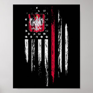 Poolse Amerikaanse vlag combo Polen Usa Polska pat Poster