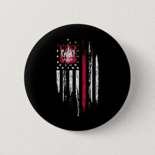 Poolse Amerikaanse vlag combo Polen Usa Polska pat Ronde Button 5,7 Cm
