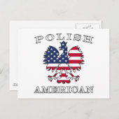 Poolse Amerikaanse vlag Eagle Briefkaart (Voorkant / Achterkant)