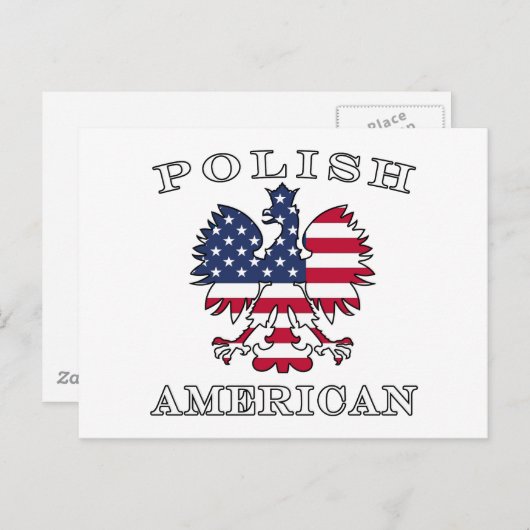 Poolse Amerikaanse vlag Eagle Briefkaart (Voorkant / Achterkant)