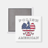 Poolse Amerikaanse vlag Eagle Magneet (Voorkant / Achterkant)