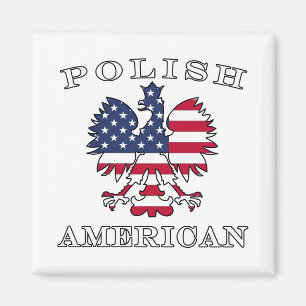 Poolse Amerikaanse vlag Eagle Magneet