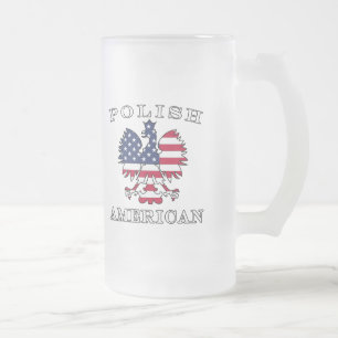 Poolse Amerikaanse vlag Eagle Matglas Bierpul