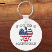 Poolse Amerikaanse vlag Eagle Sleutelhanger (Voorkant)