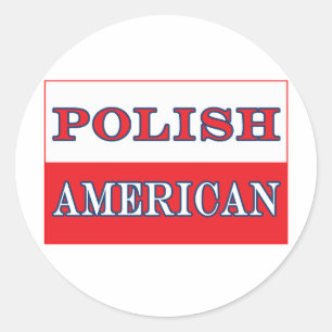 Poolse Amerikaanse vlag Ronde Sticker