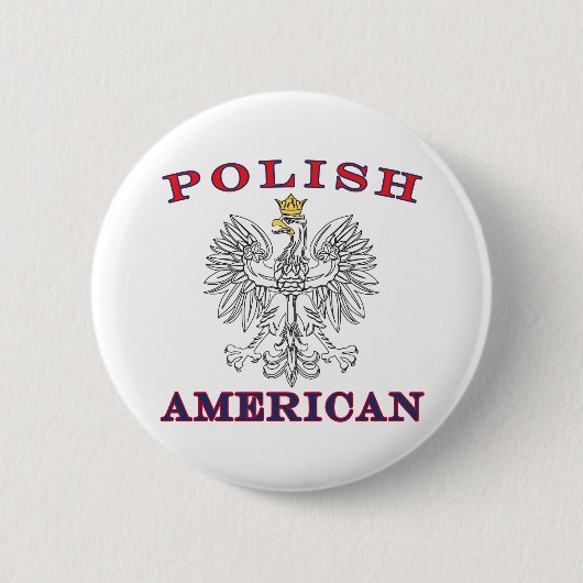 Poolse Amerikaanse witte adelaar Ronde Button 5,7 Cm (Voorkant)