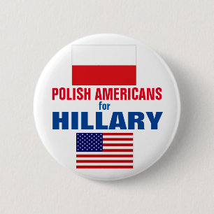Poolse Amerikanen voor Hillary 2016 Ronde Button 5,7 Cm