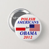 Poolse Amerikanen voor Obama Ronde Button 5,7 Cm (Voorkant /achterkant)