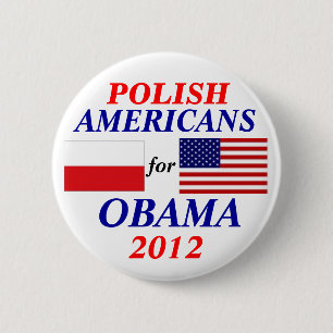 Poolse Amerikanen voor Obama Ronde Button 5,7 Cm