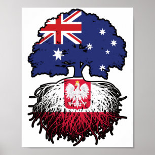 Poolse Australische Australische vlag - Boomwortel Poster