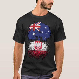Poolse Australische Australische vlag - Boomwortel T-shirt