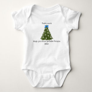 Poolse baby 1e Kerstkerst op Baby Bodysuit