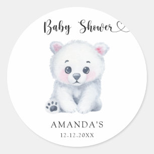 Poolse babybeer - Baby Shower Ronde Sticker