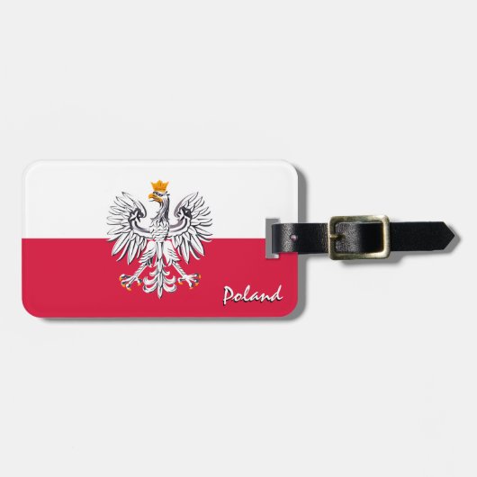 Poolse Bagagelabels, patriottische Poolse vlag Bagagelabel (Voorkant horizontaal)