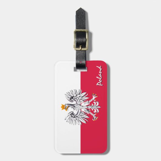 Poolse Bagagelabels, patriottische Poolse vlag Bagagelabel (Voorkant verticaal)