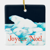 poolse Beer op ijs - joyeux noё l Keramisch Ornament (Voorkant)