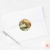 poolse beren op gletsjers -  kunsttekening van 190 ronde sticker (Envelop)