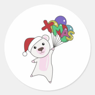 Poolse Beren voor kerstwinterwintersneeuw Ronde Sticker