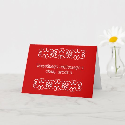 Poolse Birthday Greeting Kaart (Kleine Plant)