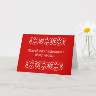 Poolse Birthday Greeting Kaart