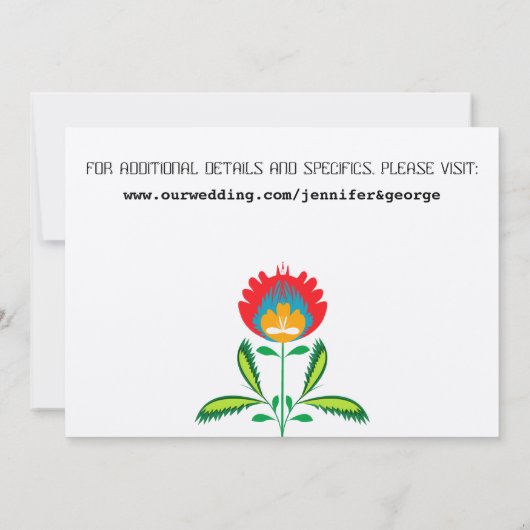 Poolse borduurwerk, uitnodiging (Achterkant)