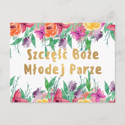 Poolse bruiloft in Polen Briefkaart (Voorkant)