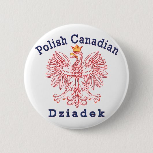 Poolse Canadese adelaar Dziadek Ronde Button 5,7 Cm (Voorkant)