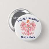 Poolse Canadese adelaar Dziadek Ronde Button 5,7 Cm (Voorkant /achterkant)