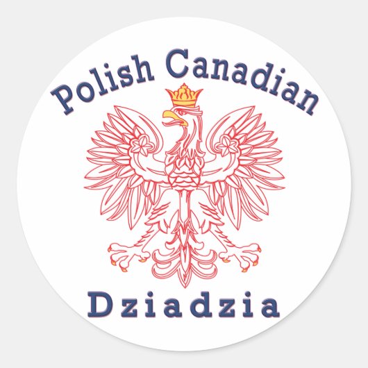 Poolse Canadese adelaar Dziadzia Ronde Sticker (Voorkant)