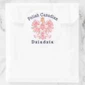 Poolse Canadese adelaar Dziadzia Ronde Sticker (Tas)