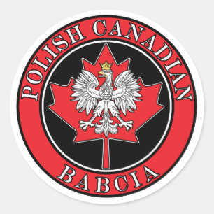 Poolse Canadese aple Leaf Babcia Ronde Sticker
