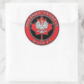 Poolse Canadese aple Leaf Babcia Ronde Sticker (Tas)