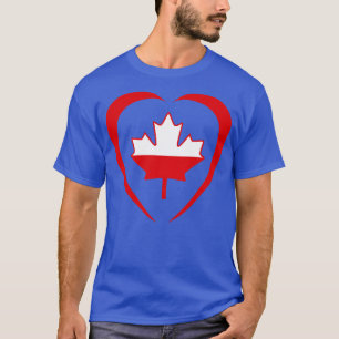 Poolse Canadese Multinationale Patriot Flag Heart T-shirt